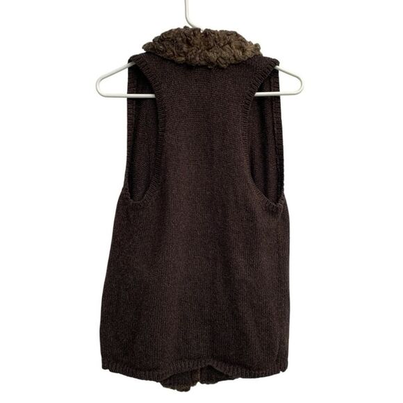 Ella Moss Alpaca Wool Blend Sweater Vest Open Front Brown Women's Size M/L - Picture 4 of 6